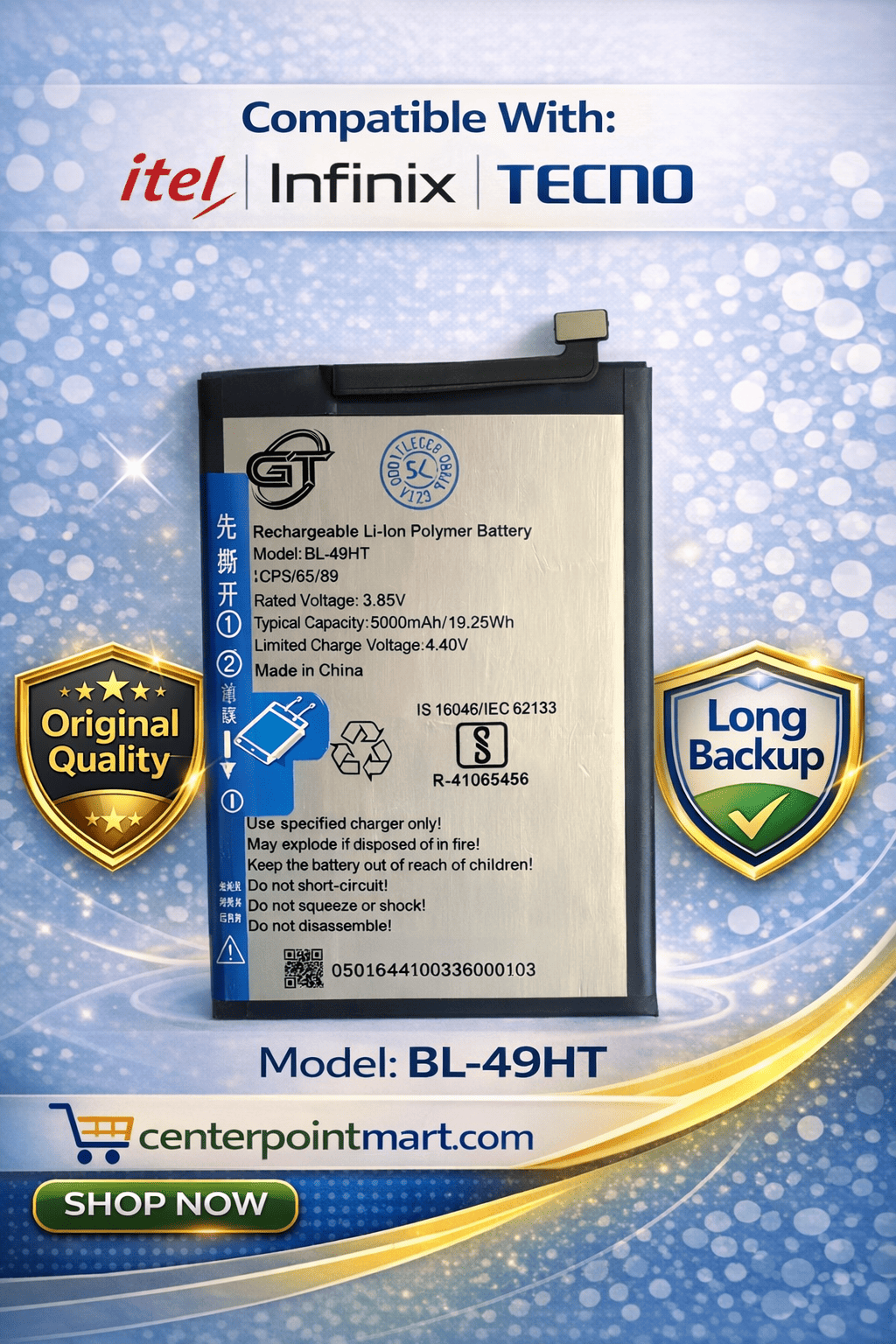 Itel Infinix Tecno Battery BL-49HT